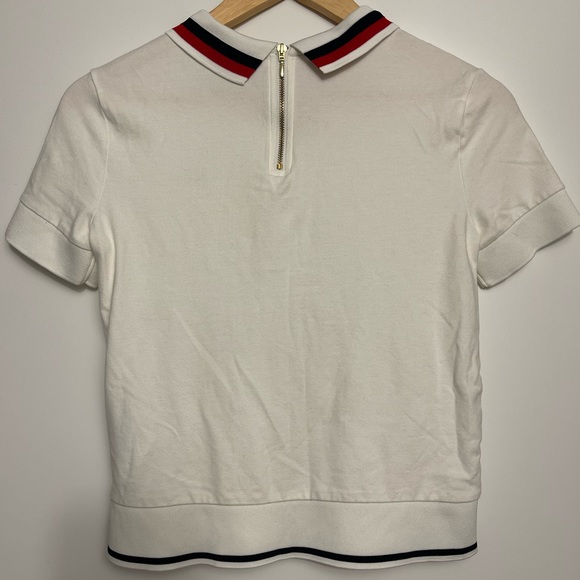 White Collared Tommy Hilfiger T-Shirt - Picture 2 of 2